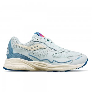 Saucony 3d Grid Hurricane Chromatic Azules Claro Colombia | 1692-PDKUQ