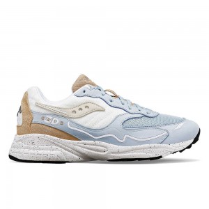 Saucony 3d Grid Hurricane Premium Azules Claro Creme Colombia | 5109-FNBRI