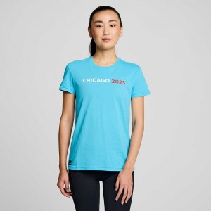 Saucony Chicago Rested T-Shirt Chicago 2023 Colombia | 1824-UHIYX