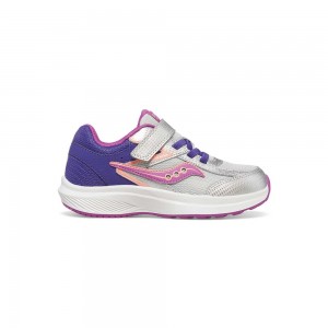 Saucony Cohesion Kdz A/C Sneaker Moradas Plateadas Rosas Colombia | 3058-WDBSK