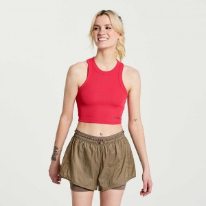 Saucony Elevate Crop Top Rosas Colombia | 2731-SGBQV