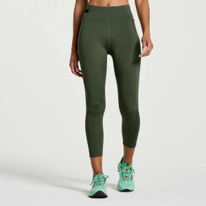 Saucony Explorer Utility Crop Tight Climbing Ivy Colombia | 5608-KWQBD