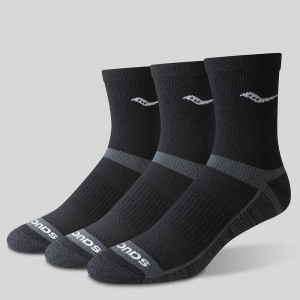 Saucony Inferno Cushion Mid 3-Pack Sock Negras Colombia | 9728-BMSAG