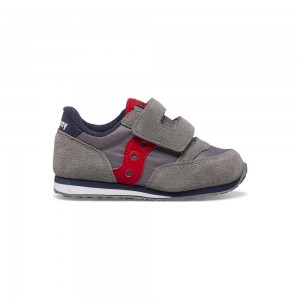 Saucony Jazz Hook & Loop Sneaker Gris Azul Marino Rojas Colombia | 7158-MAEUO