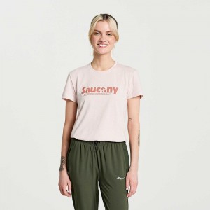 Saucony Rested T-Shirt Rosas Colombia | 1530-SEACF