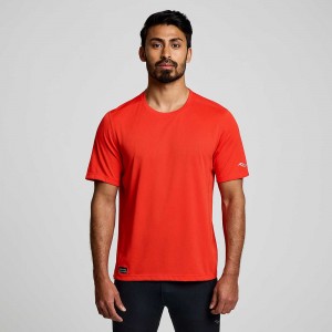 Saucony Stopwatch Corta Sleeve Infrared Colombia | 4819-KVMJQ