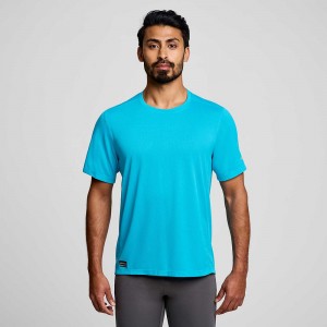 Saucony Stopwatch Corta Sleeve ViZiBlue Colombia | 8597-TLDOS