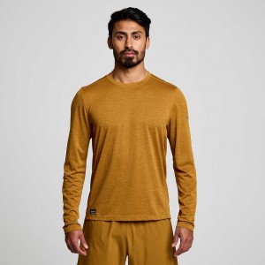 Saucony Stopwatch Long Sleeve Bronze Heather Colombia | 4250-BFPGJ