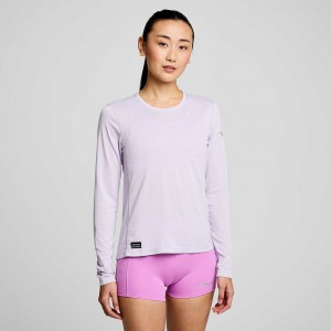 Saucony Stopwatch Long Sleeve Mauve Colombia | 7034-YVZKU