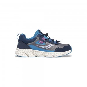 Saucony Wind Shield 3.0 Sneaker Azul Marino Gris Colombia | 0851-PTEKA