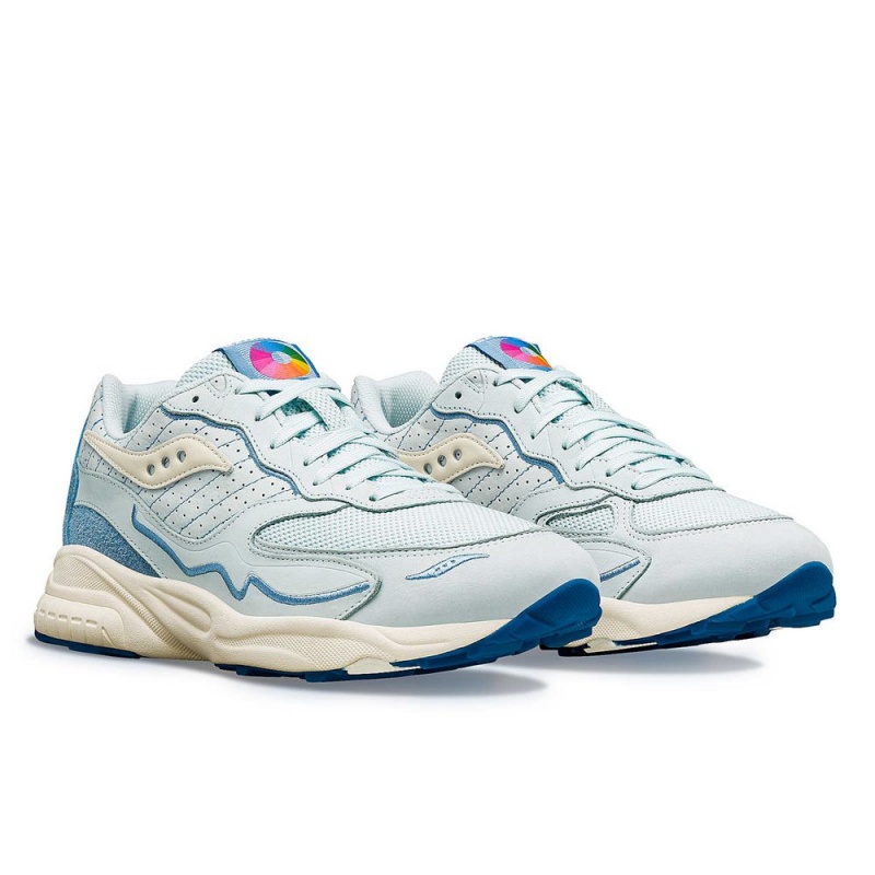 Saucony 3d Grid Hurricane Chromatic Azules Claro Colombia | 2073-MXTGI