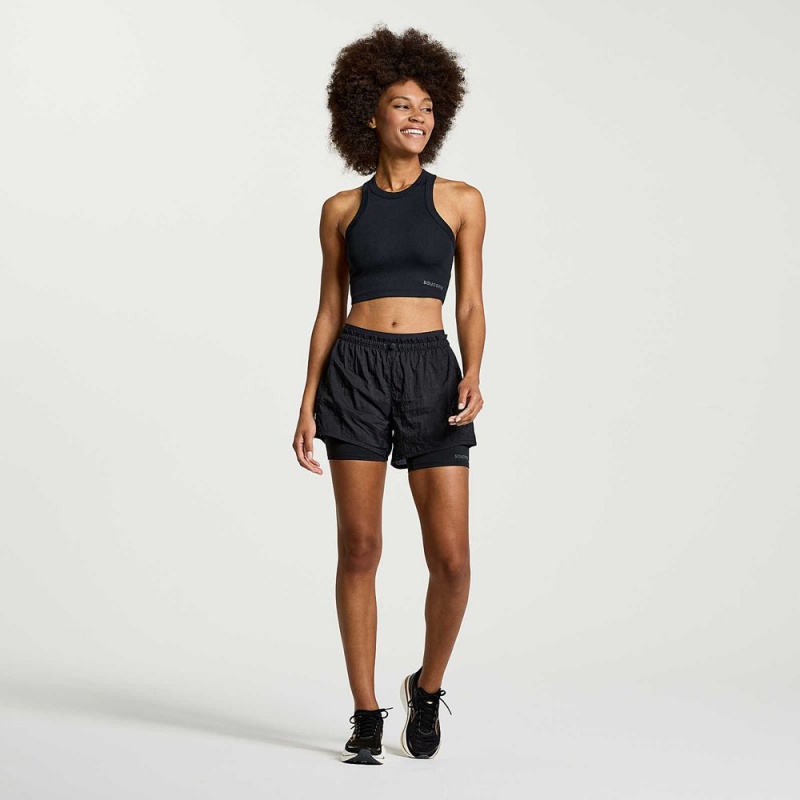 Saucony Elevate Crop Top Negras Colombia | 1623-QWIAG