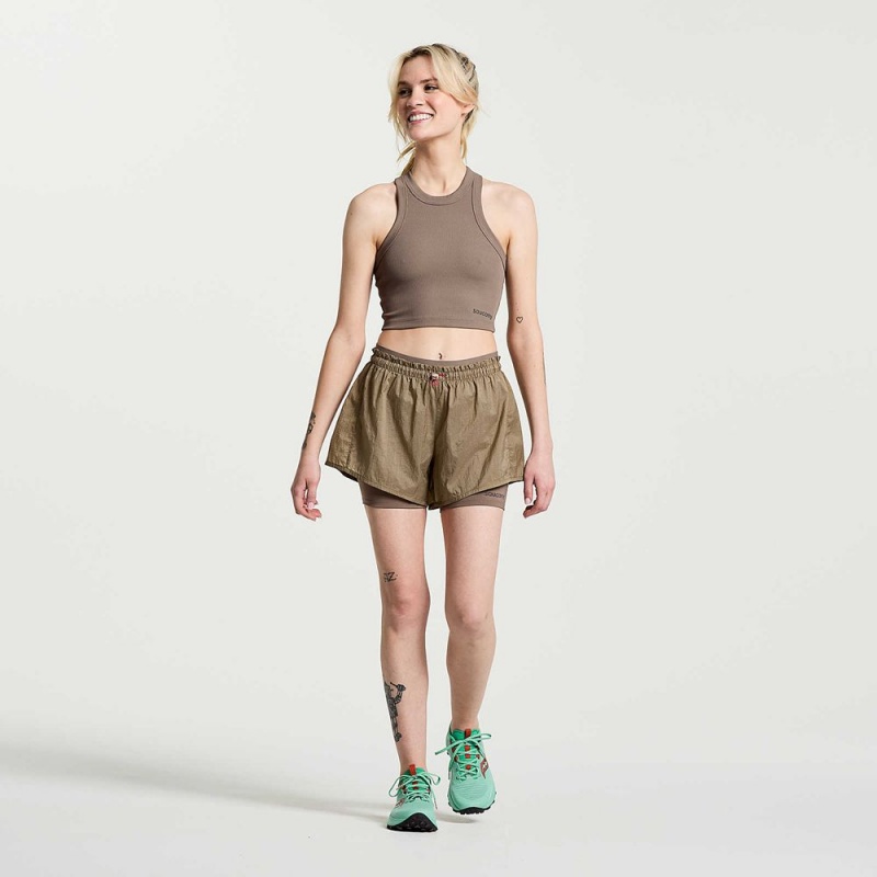 Saucony Elevate Crop Top Umber Colombia | 5814-QNRFX