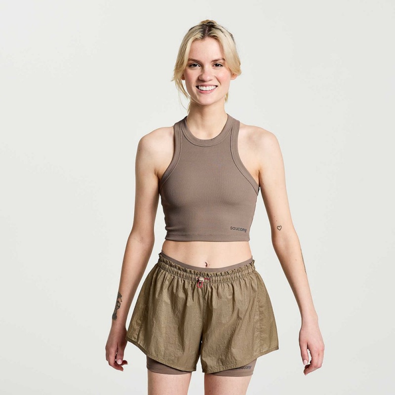 Saucony Elevate Crop Top Umber Colombia | 5814-QNRFX