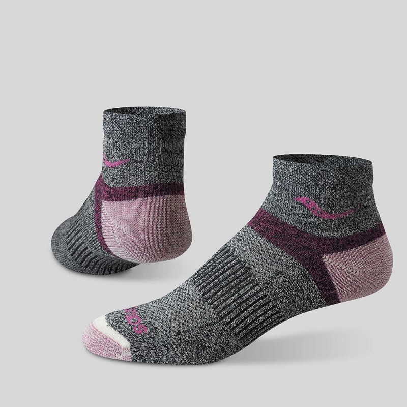 Saucony Inferno Merino Lana Blend Quarter 3-Pack Sock Rosas Colombia | 5194-DXHOV