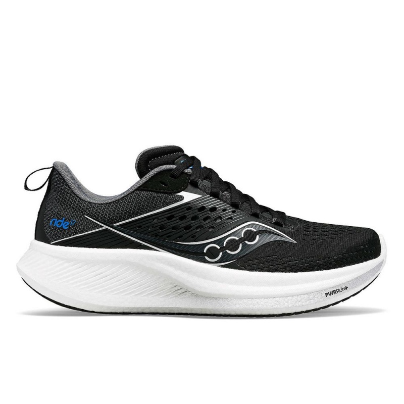 Saucony Ride 17 Anchos Negras Blancas Colombia | 7459-JWEVL